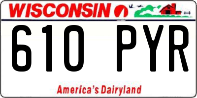 WI license plate 610PYR