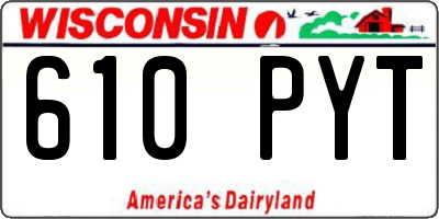WI license plate 610PYT