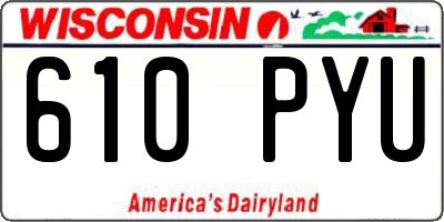 WI license plate 610PYU