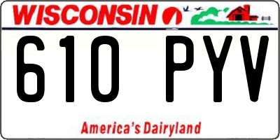 WI license plate 610PYV
