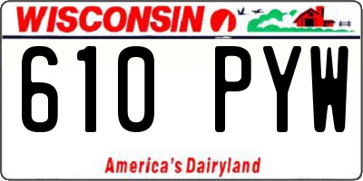 WI license plate 610PYW