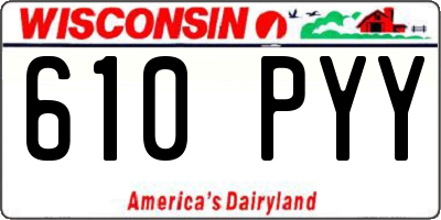WI license plate 610PYY