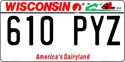 WI license plate 610PYZ