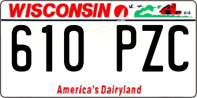 WI license plate 610PZC