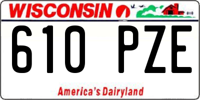 WI license plate 610PZE