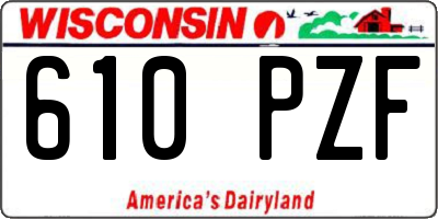 WI license plate 610PZF