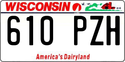 WI license plate 610PZH