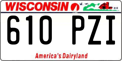WI license plate 610PZI