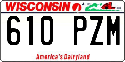 WI license plate 610PZM