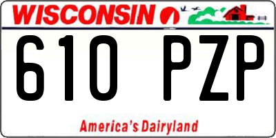 WI license plate 610PZP