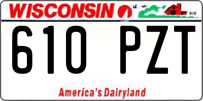 WI license plate 610PZT