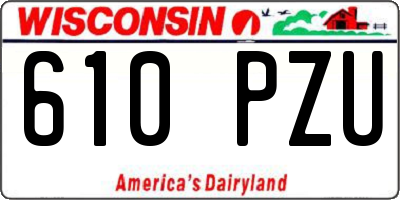 WI license plate 610PZU