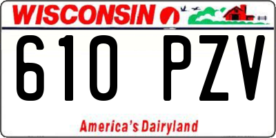 WI license plate 610PZV