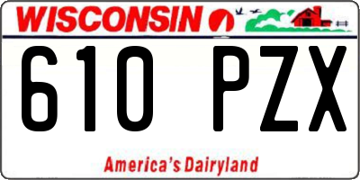 WI license plate 610PZX