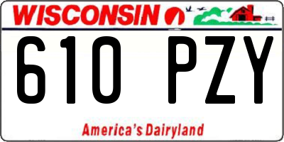 WI license plate 610PZY