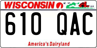 WI license plate 610QAC
