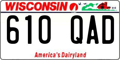 WI license plate 610QAD