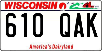 WI license plate 610QAK