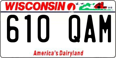 WI license plate 610QAM
