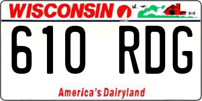 WI license plate 610RDG