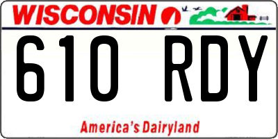 WI license plate 610RDY