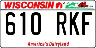 WI license plate 610RKF