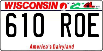 WI license plate 610ROE