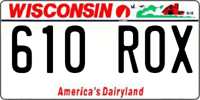 WI license plate 610ROX