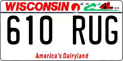 WI license plate 610RUG