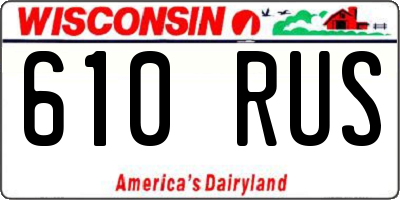 WI license plate 610RUS