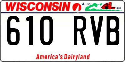 WI license plate 610RVB