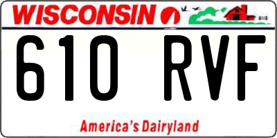 WI license plate 610RVF