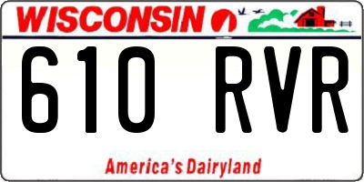 WI license plate 610RVR