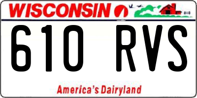 WI license plate 610RVS