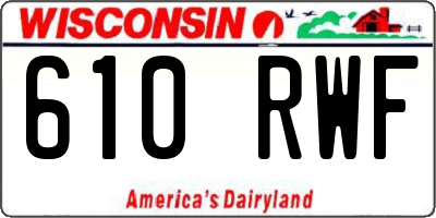 WI license plate 610RWF