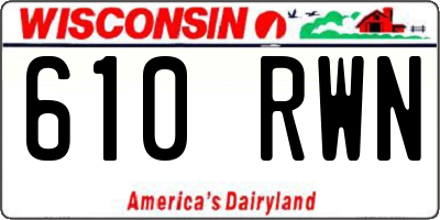 WI license plate 610RWN