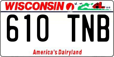 WI license plate 610TNB