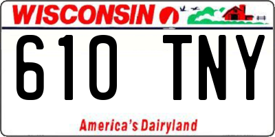 WI license plate 610TNY