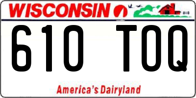 WI license plate 610TOQ