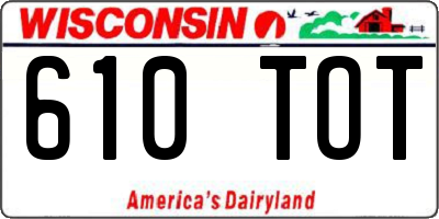 WI license plate 610TOT