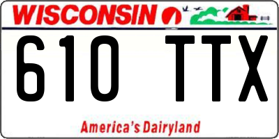 WI license plate 610TTX