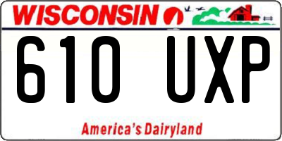 WI license plate 610UXP