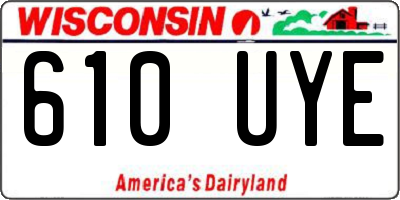 WI license plate 610UYE