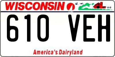 WI license plate 610VEH
