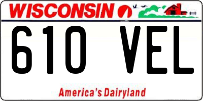 WI license plate 610VEL