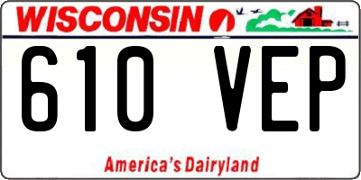 WI license plate 610VEP