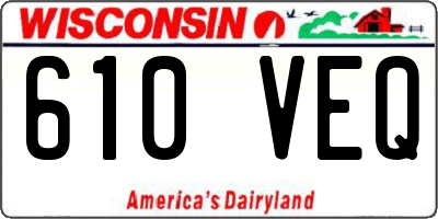 WI license plate 610VEQ