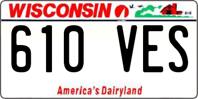 WI license plate 610VES