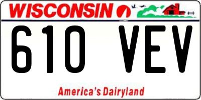 WI license plate 610VEV