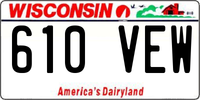WI license plate 610VEW